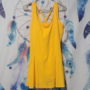 Yellow Strappy Back Tennis Dress